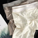 4 Pack Men's Seamless Premium Ice Silk Mesh Breathable Boxer Briefs
