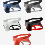 3 Pack Men's Breathable Mesh Ice Silk Sexy Stretch Fit Jockstrap