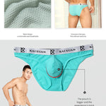 3 Pack Men's Soft Skin-Friendly Ice Silk Thin Low-Rise Briefs