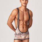 Men's Fitness Bib Short with Tiger Stripes