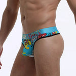 3 Pack Men's Trendy Prints Comfort U-Pouch Design Mesh Breathable Thongs