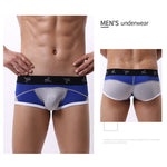 3 Pack Men's Nylon Mesh Breathable U-Pouch Trunks