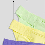 2 Pack Men's Solid Color Ribbed Cotton Sports Butt-Lifting Bikini