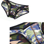 Men’s Sexy Camo Print Mesh Bikini