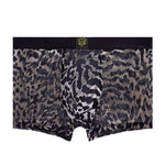 3 Pack Men's Leopard Print Antibacterial Skin-Friendly Trunks
