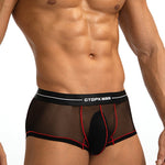 2 Pack Men’s Sexy Low-rise Transparent Mesh Trunks