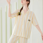 Ultra-Soft Cotton Thin Long-Sleeve Striped Lightweight Luxury Soft Pajama Sets
