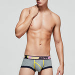 2 Pack Men's Cotton Sport Trunks with U-Pouch & Color-Block Design