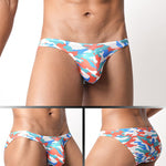 3 Pack Men's Camouflage Print Low-Rise & Sexy Mesh Breathable Briefs