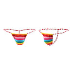 4 Pack Men's Low Rise Sexy Letter Embroidery Lace-Up Thongs