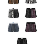 3 Pack Men's Patchwork Leopard Print Cooling Ice Silk Home Shorts
