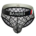 3 Pack Men's Low-Rise Lace Sexy Mesh Briefs And Thongs