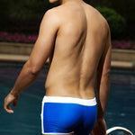 Men's Trendy Color-Block Beach Swim Shorts & Trunks