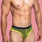 3 Pack Men's Low-Waist Sexy Big Mesh Breathable Transparent Sports Briefs