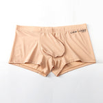 3 Pack Men's Breathable Ice Silk Double-Layered Big Pouch Sexy Boxer Briefs