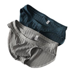 4 Pack Men’s Ice Silk Striped Briefs with Contoured Fit, Breathable Stretch Underwear