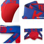 3 Pack Men's Letter Print Color Block Breathable & Stretchy Jockstraps