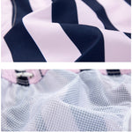 Men's Spliced Striped Drawstring Waist Board Shorts
