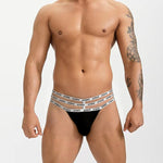 2 Pack Men's Cut-Out Design U-Pouch Solid Color Jockstraps