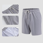 Men's Solid Quick-Dry Built-in Breathable Mesh Liner Travel-Friendly Sporty Board Shorts