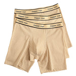 3 Pack Men's Premium Breathable Cotton Striped Design Seamless Comfort Boxers Briefs