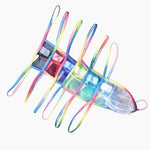 3 Pack Men's Sexy Mesh Strings with Rainbow Waistband