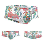 Men's Sexy Botanical Printed Mesh Underwear
