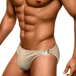Men's Quick-Dry Odor-Control Solid Color Side Snap Swim Briefs