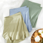 4 Pack Men's Antibacterial Cotton Gusset Striped Lightweight Trunks