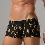 2 Pack Men's Low-Rise Cotton Boxer Shorts with Playful Print