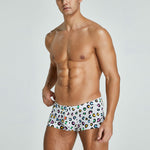 2 Pack Men's Breathable Cotton Printed Low-Rise Seamless Comfort Trunks
