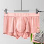 2 Pack Men's Single-Layer U-Pouch Ribbed Sweat-Absorbing Breathable Trunks