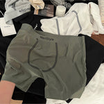 3 Pack Men's Ice Silk Full-Coverage Antibacterial Mid-Rise Boxer Briefs