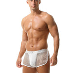 Men's Fishnet Hollow Out Breathable Antibacterial High Elastic Boxer Briefs