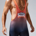 Men's Skin-Friendly Sporty Cut Body-Contouring Fit Wrestling Singlet Bodysuit