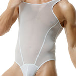 Men's Sexy Mesh Wrestling Singlet Bodysuit