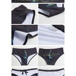 Men's Seamless Comfort Low-Rise Fashionable Graphic Swim Briefs