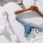 3 Pack Men's Ice Silk Middle-Rise Summer Thongs
