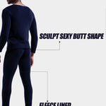 Fleece Lined Men's Thermal Underwear With Support Pouch