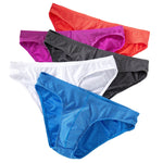4 Pack Men's Sexy Solid Color Low-Rise Stretch Fit Breathable Briefs