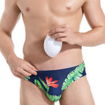 Men’s Floral Print Swim Briefs With Removable Pad