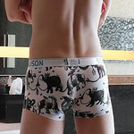 4 Pack Men's Ice Silk Bold Prints Lightweight & Airy Mid-Rise Trunks