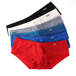 2 Pack Men's Low-Rise Contoured Pouch Stretch Fit Sporty Cut Trunks