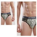 4-pack Men's Sexy Leopard Print Ice Silk Mesh Briefs