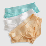 3 Pack Men's Cooling Silktech Briefs - U-Pouch Design & Checkered Antibacterial Lining