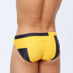 Men's Spliced Color Swim Briefs with Sponge Mats
