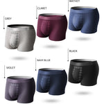 4 Pack Men's Mid-Rise Cotton Antibacterial Breathable Trunks