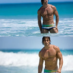 Men's Quick-Dry Low-Rise Alphabet Print Swim Briefs