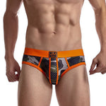 2 Pack Men's Sexy Sheer Camouflage Print Mesh Low-Rise Breathable & Quick-Dry Briefs