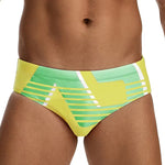 2 Pack Men's Trendy Prints U-Pouch Low-Rise Skin-Friendly Swim Briefs